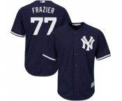 Youth Majestic New York Yankees #77 Clint Frazier Authentic Navy Blue Alternate MLB Jersey