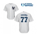 Youth Majestic New York Yankees #77 Clint Frazier Authentic White Home MLB Jersey