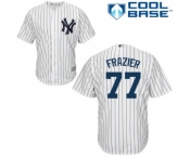 Youth Majestic New York Yankees #77 Clint Frazier Authentic White Home MLB Jersey