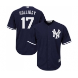 Youth New York Yankees #17 Matt Holliday Authentic Navy Blue Alternate Baseball Jersey