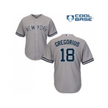 Youth New York Yankees #18 Didi Gregorius Grey Cool Base Stitched Baseball Jersey