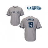 Youth New York Yankees #19 Masahiro Tanaka Grey Cool Base Stitched MLB Jersey