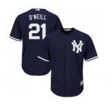 Youth New York Yankees #21 Paul O'Neill Authentic Navy Blue Alternate Baseball Jersey