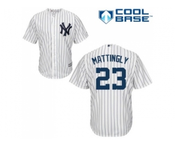 Youth New York Yankees #23 Don Mattingly White Cool Base Stitched MLB Jersey