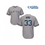 Youth New York Yankees #33 Greg Bird Grey Cool Base Stitched MLB Jersey