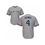 Youth New York Yankees #4 Lou Gehrig Grey Cool Base Stitched MLB Jersey