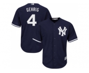 Youth New York Yankees #4 Lou Gehrig Navy blue Cool Base Stitched MLB Jersey