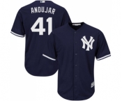 Youth New York Yankees #41 Miguel Andujar Authentic Navy Blue Alternate Baseball Jersey