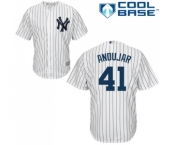 Youth New York Yankees #41 Miguel Andujar Authentic White Home Baseball Jersey