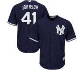 Youth New York Yankees #41 Randy Johnson Authentic Navy Blue Alternate Baseball Jersey