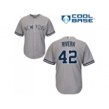 Youth New York Yankees #42 Mariano Rivera Stitched Grey MLB Jersey