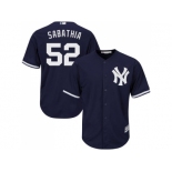 Youth New York Yankees #52 C.C. Sabathia Navy blue Cool Base Stitched MLB Jersey