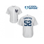 Youth New York Yankees #52 C.C. Sabathia Stitched White MLB Jersey