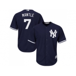 Youth New York Yankees #7 Mickey Mantle Navy blue Cool Base Stitched MLB Jersey