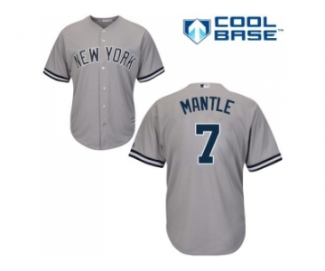 Youth New York Yankees #7 Mickey Mantle Stitched Grey MLB Jersey