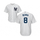 Youth New York Yankees #8 Yogi Berra Authentic White Home Baseball Jersey