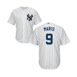 Youth New York Yankees #9 Roger Maris Authentic White Home Baseball Jersey