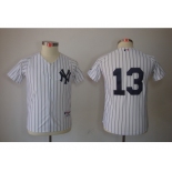 Youth mlb jerseys new york yankees #13 alex rodriguez white(black stripe)