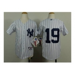 Youth mlb jerseys new york yankees #19 white(black strip)