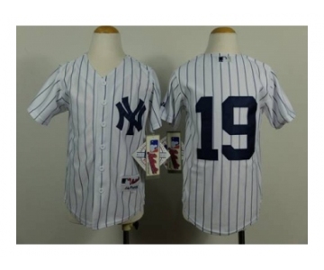 Youth mlb jerseys new york yankees #19 white(black strip)