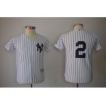 Youth mlb jerseys new york yankees #2 derek jeter white (black stripe)