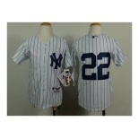 Youth mlb jerseys new york yankees #22 winn white[black stripe]