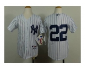 Youth mlb jerseys new york yankees #22 winn white[black stripe]