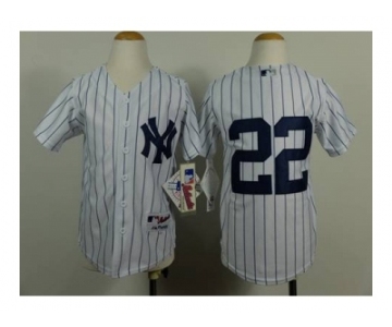 Youth mlb jerseys new york yankees #22 winn white[black stripe]