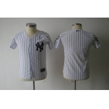 youth mlb jerseys new york yankees blank white(black strip)