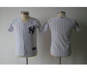 youth mlb jerseys new york yankees blank white(black strip)