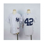 youth mlb new york yankees #42 rivera white[black strip]