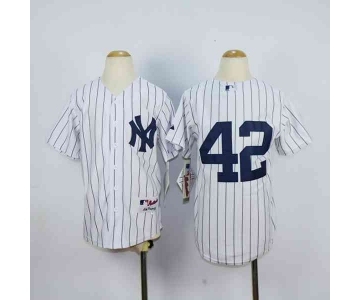 youth mlb new york yankees #42 rivera white[black strip]