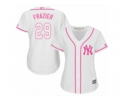 Women Majestic New York Yankees #29 Todd Frazier Authentic White Fashion Cool Base MLB Jersey