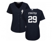 Women Majestic New York Yankees #29 Todd Frazier Replica Navy Blue Alternate MLB Jersey