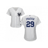 Women Majestic New York Yankees #29 Todd Frazier Replica White Home MLB Jersey