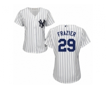 Women Majestic New York Yankees #29 Todd Frazier Replica White Home MLB Jersey