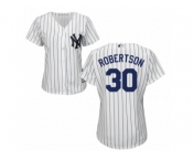 Women Majestic New York Yankees #30 David Robertson Replica White Home MLB Jersey