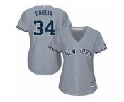 Women Majestic New York Yankees #34 Jamie Garcia Replica Grey Road MLB Jersey