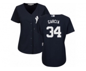 Women Majestic New York Yankees #34 Jamie Garcia Replica Navy Blue Alternate MLB Jersey