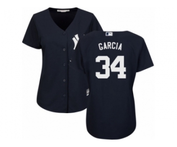 Women Majestic New York Yankees #34 Jamie Garcia Replica Navy Blue Alternate MLB Jersey