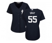 Women Majestic New York Yankees #55 Sonny Gray Authentic Navy Blue Alternate MLB Jersey