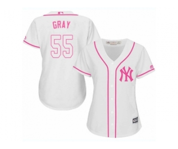 Women Majestic New York Yankees #55 Sonny Gray Authentic White Fashion Cool Base MLB Jersey