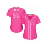 Women Majestic New York Yankees #55 Sonny Gray Replica Pink Fashion Cool Base MLB Jersey