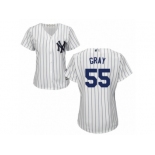 Women Majestic New York Yankees #55 Sonny Gray Replica White Home MLB Jersey