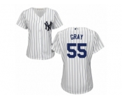 Women Majestic New York Yankees #55 Sonny Gray Replica White Home MLB Jersey