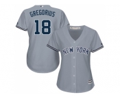 Women New York Yankees #18 Didi Gregorius Grey Road Stitched Baseball Jersey