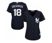 Women New York Yankees #18 Didi Gregorius Navy Blue Alternate Stitched Baseball Jersey