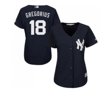 Women New York Yankees #18 Didi Gregorius Navy Blue Alternate Stitched Baseball Jersey