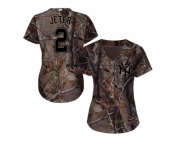 Women New York Yankees #2 Derek Jeter Camo Realtree Collection Cool Base Stitched MLB Jersey