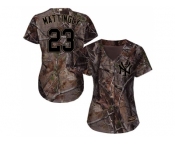 Women New York Yankees #23 Don Mattingly Camo Realtree Collection Cool Base Stitched MLB Jersey